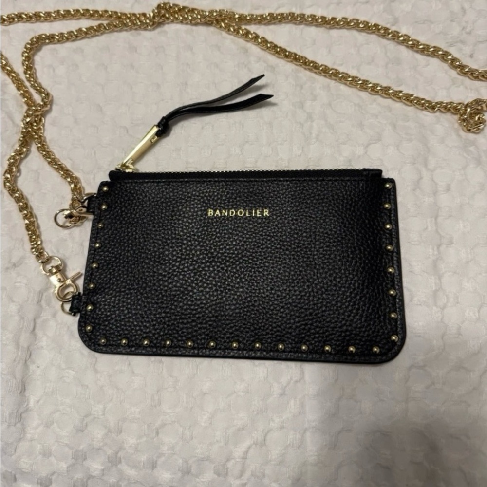 Bandolier Black Wristlet with Gold Accents Like NEW